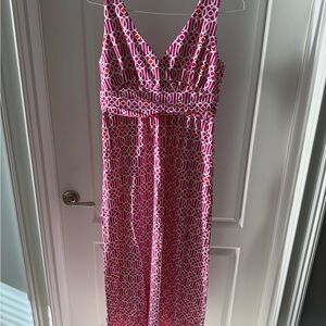 Jude Connally Pink and White Maxi Dress